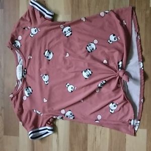Girls panda and heart t-shirt
